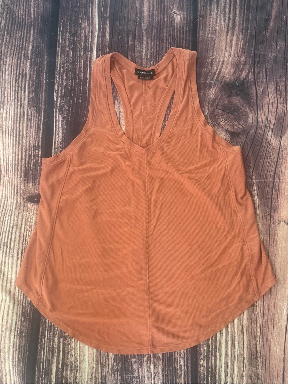 prAna Racerback Tank Top M Terracotta Rust Orange Yoga Activewear